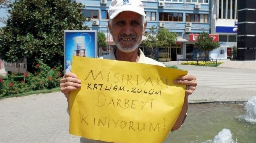 Salihli&rsquo;de Tek Kişilik Protesto
