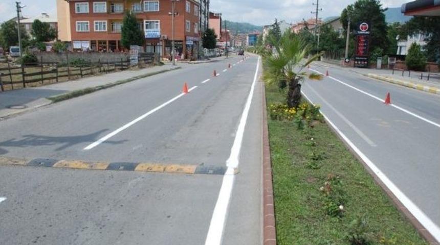 &Ccedil;aycuma Belediyesi Yol &Ccedil;izgi &Ccedil;alışması Yaptı
