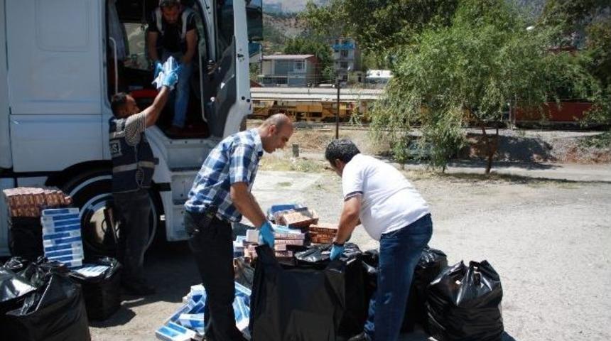 Pozantı'da 14 Bin 100 Paket Ka&ccedil;ak Sigara Ele Ge&ccedil;irildi