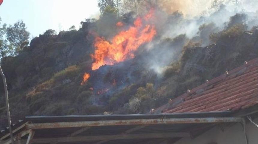 Ortaca’da Orman Yangını Konutları Tehdit Etti