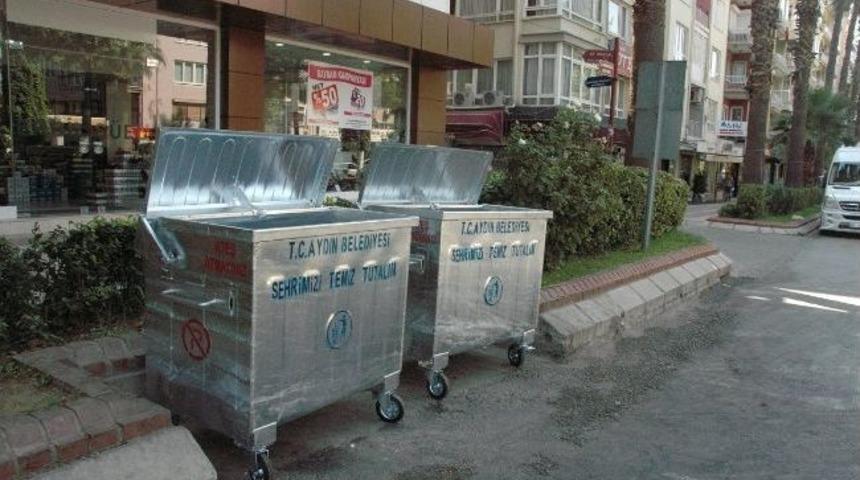 Aydın Belediyesi &Ccedil;&ouml;p Konteynırlarını Değiştiriyor