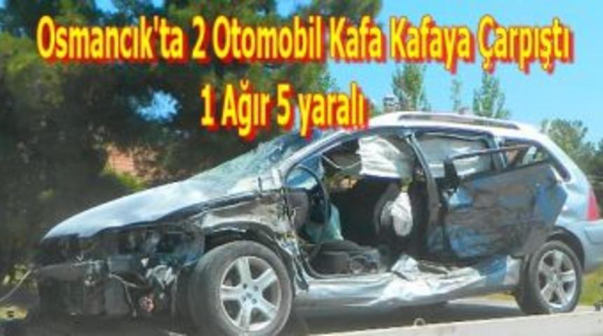 Osmancık'ta 2 Otomobil Kafa Kafaya Çarpıştı 1 Ağır 5 yaralı