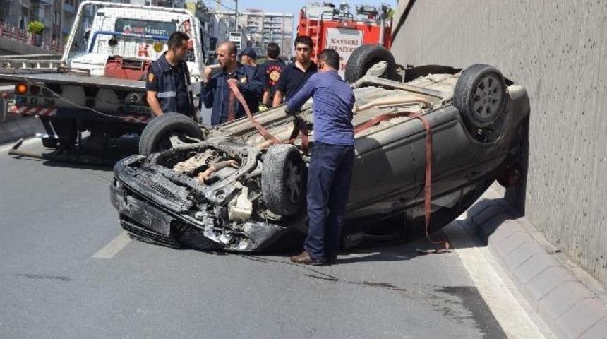 Otomobil Takla Attı: 2 Yaralı