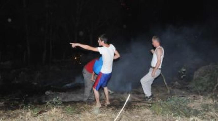 Askeri B&ouml;lge I&ccedil;indeki Otluk Alanda Yangın