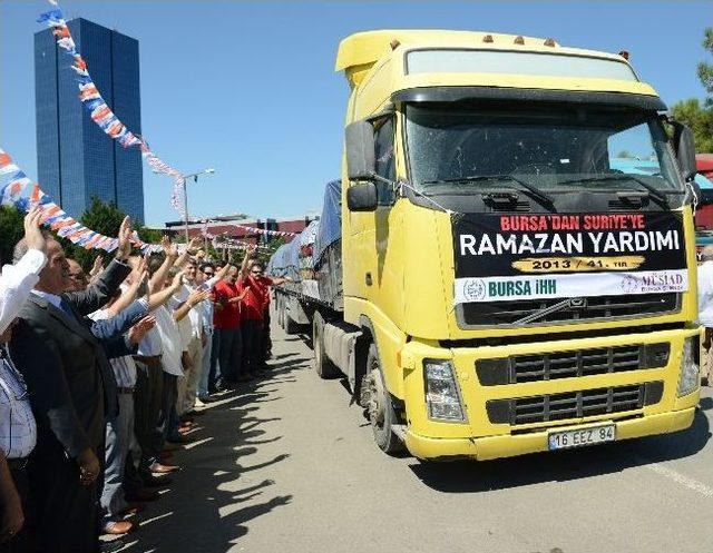 Suriyeli Mazlumlara Yardım Tırları Yola Çıktı