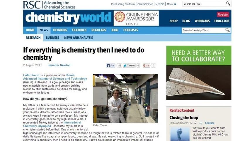 T&uuml;rk Bilim Adamı, İngiliz Bilim Dergisi Tarafından D&uuml;nyaya Tanıtıldı