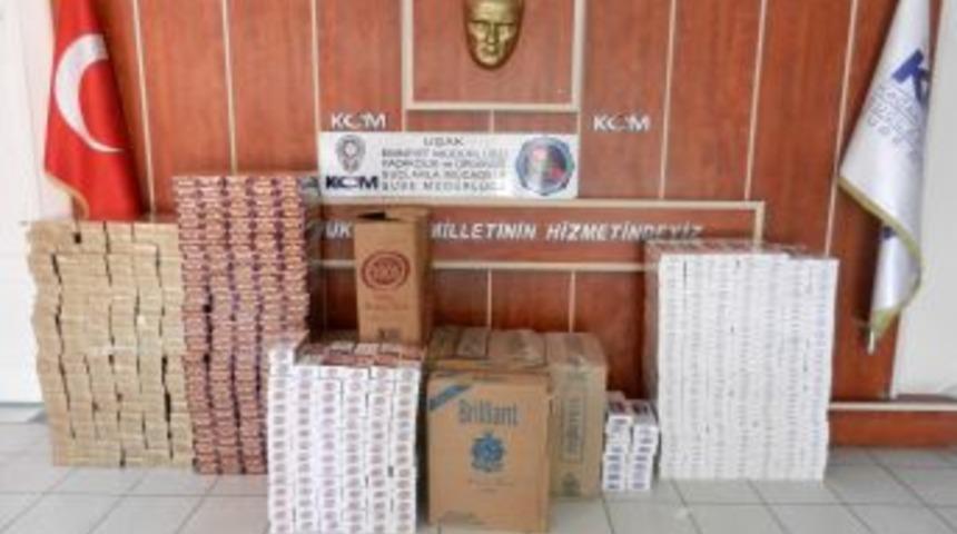 Uşak Polisi Gece Uygulamasında 16 Bin Paket Ka&ccedil;ak Sigara Ele Ge&ccedil;irdi