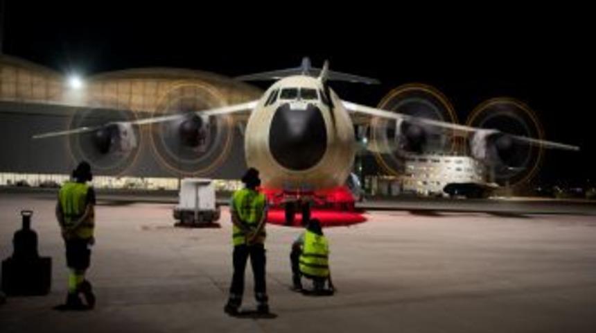 T&uuml;rkiye&rsquo;nin Ilk A400M U&ccedil;ağı, Motor &Ccedil;alıştırdı