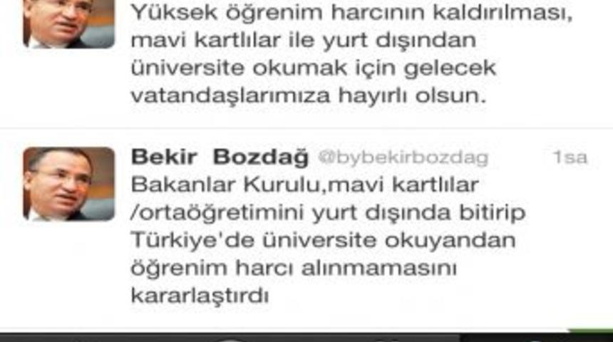 Bozdağ'dan Gurbet&ccedil;i &Ouml;ğrencilere Har&ccedil; M&uuml;jdesi