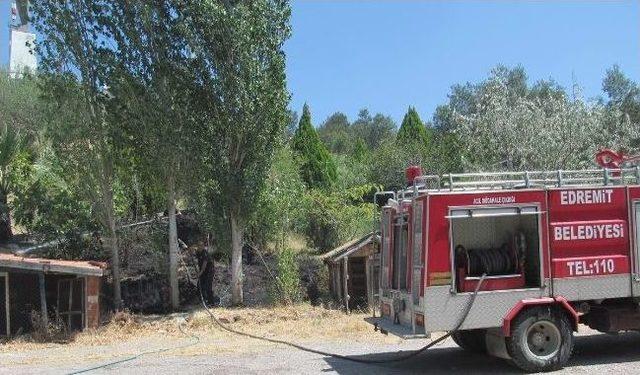 Edremit Mesire Alanında Çıkan Yangın Korkuttu