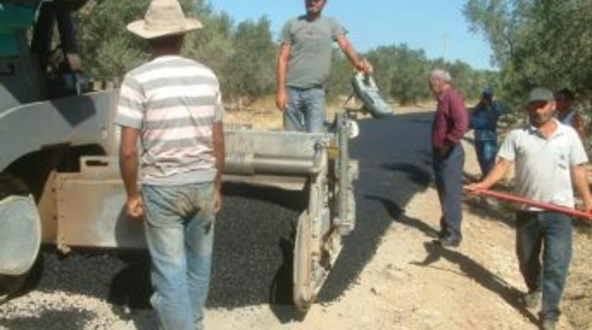 Burhaniye&rsquo;de Pelitk&ouml;y Yoluna Sıcak Asfalt Yapıldı