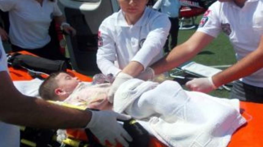 Ambulans Helikopter Yanan &Ccedil;ocuk İ&ccedil;in Havalandı