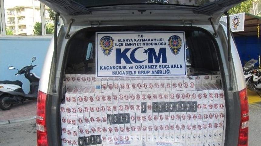 Alanya'da G&uuml;mr&uuml;k Ka&ccedil;ağı 16 Bin 300 Paket Sigara Ele Ge&ccedil;irildi