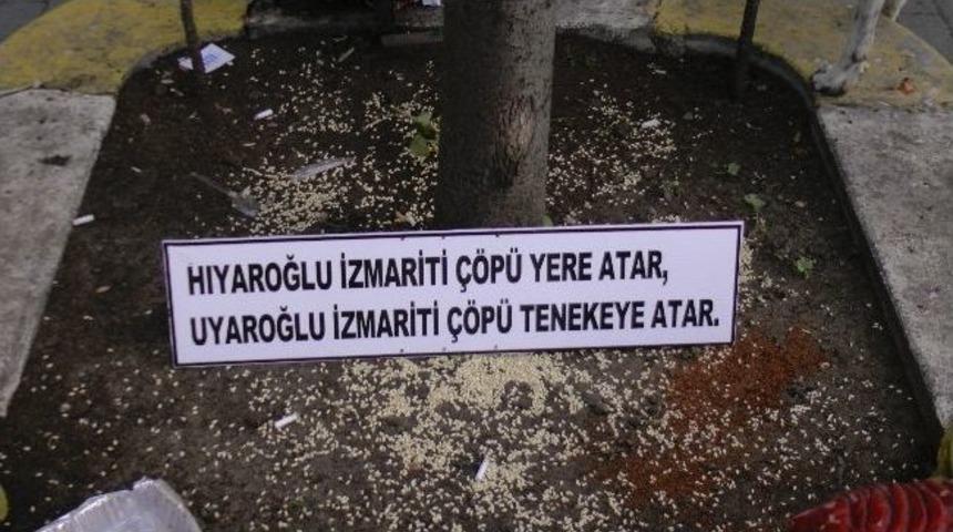 Esnaflardan İlgin&ccedil; İzmarit Uyarısı