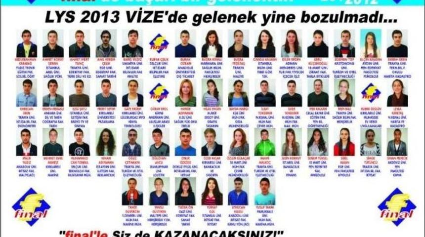 Vize Final Dergisi Dershanesinden B&uuml;y&uuml;k Başarı