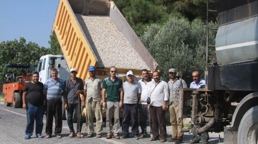 Saruhanlı&rsquo;da Asfalt Kaplama &Ccedil;alışmaları