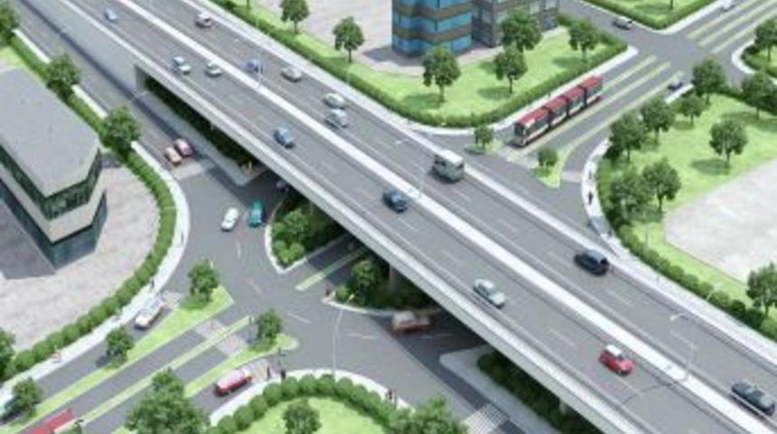 İzmit'teki Yahya Kaptan K&ouml;pr&uuml;l&uuml; Kavşağı Hızla Ilerliyor