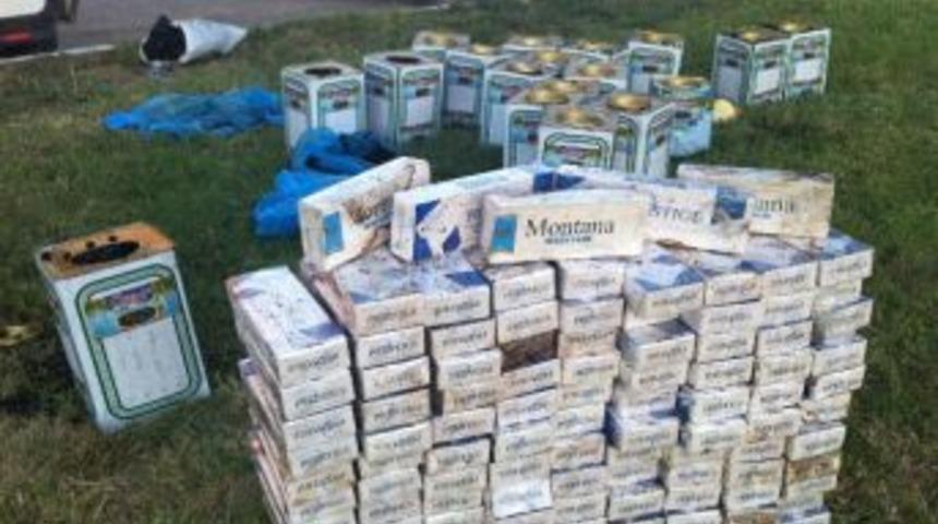 Zeytin Tenekelerinde Ka&ccedil;ak Sigara Ele Ge&ccedil;irildi