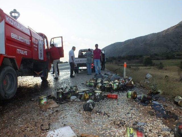 Seyir Halindeki Kamyonet Alev Alev Yandı 1