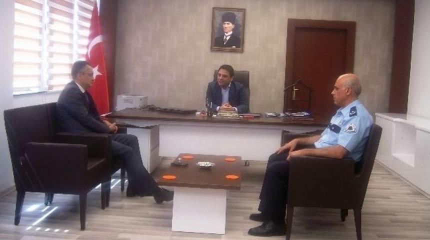Emniyet M&uuml;d&uuml;r&uuml; Aydın, Kaymakam Şahin&rsquo;i Ziyaret Etti