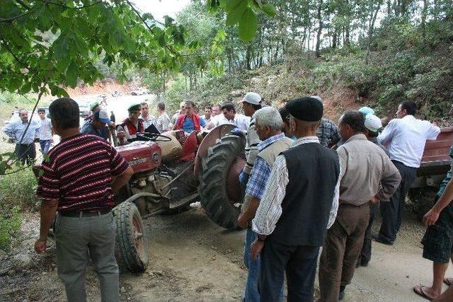 Odun Yüklü Traktör Devrildi: 2 Ölü