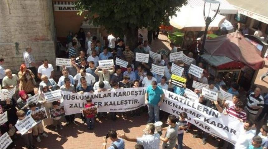 Mısır Ve Suriye Katliamları Bartın&rsquo;da Protesto Edildi