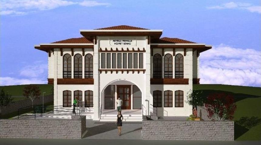 Akmeşe Mahalle Konağının Kaba İnşaatı Bitti