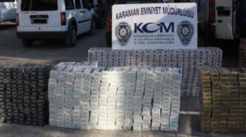 Karaman&rsquo;da Ka&ccedil;ak Sigara Operasyonu