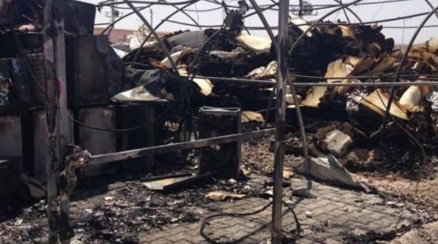 Ceylanpınar&rsquo;da Kurulu Bulunan &Ccedil;adırkentte Yangın