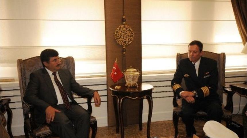 Vali Öz Alman Komutan Deniz Albay Frank Wolter'i Kabul Etti