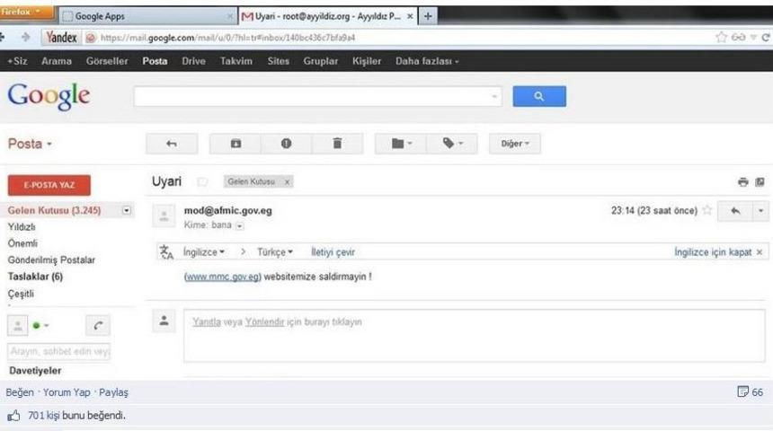 Mısır Askeri, Türk Hackerları Türkçe Uyardı: Bize Saldırmayın