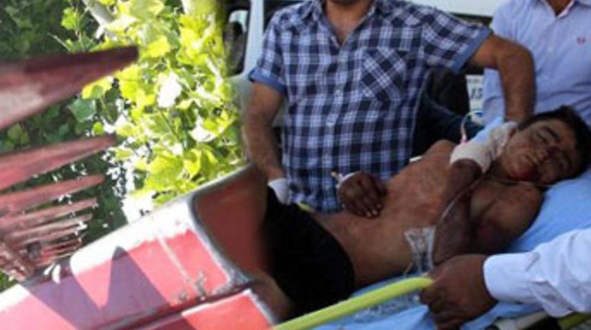 Bi&ccedil;erin bı&ccedil;ağı boğazına saplandı