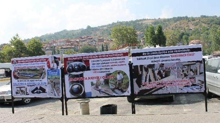 Devrek Belediyesi Vatandaşlara Yaptığı Su &Ccedil;alışmalarını Panolarla Duyuruyor