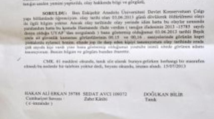 D&ouml;v&uuml;len Ve Korkmaz Sanılan Bilir: &Ouml;ld&uuml;r&uuml;lme Olayıyla Ilgili Bilgim Yok