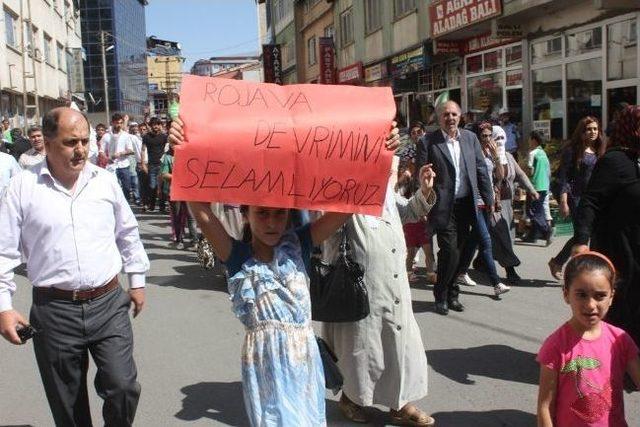 Ağrı’da Rojava İçin Yürüyüş