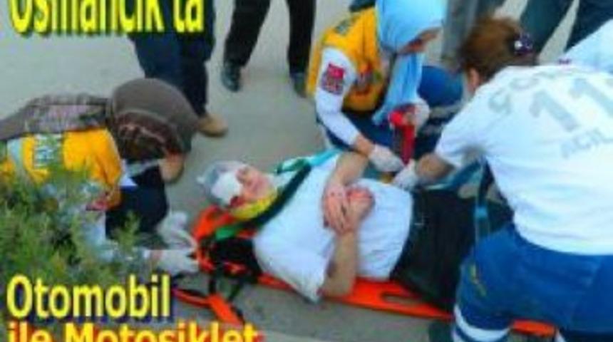 Osmancık'ta otomobil ile motosiklet &ccedil;arpıştı: 1 yaralı