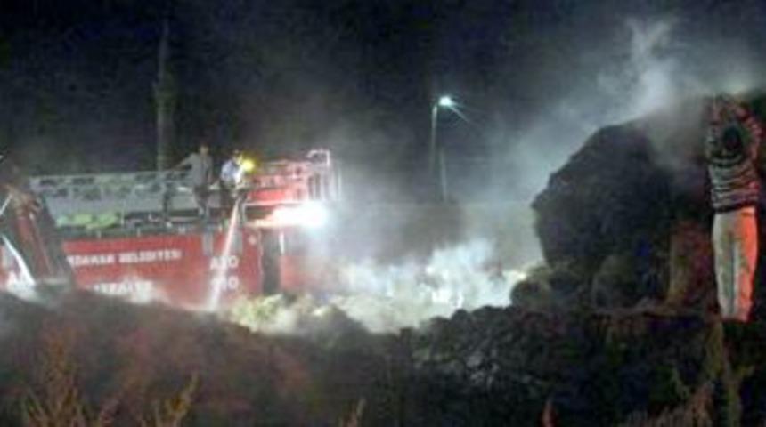 Ovapınar K&ouml;y&uuml;nde 20 ton ot yandı!