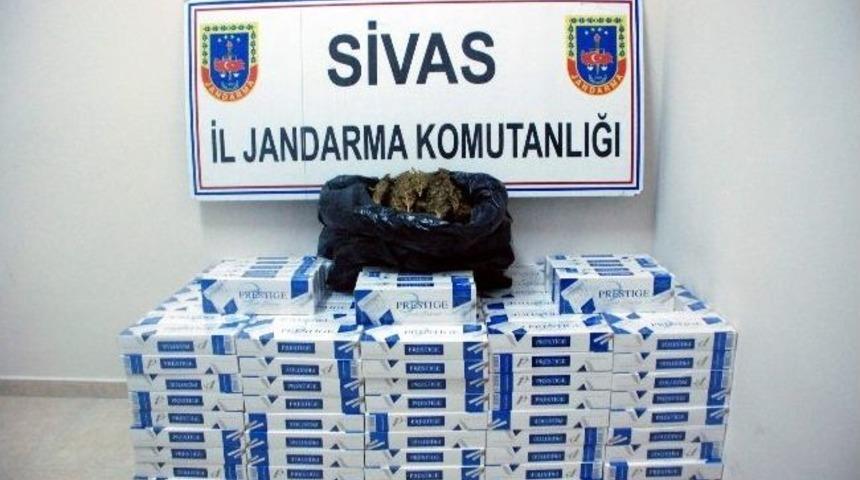 Sivas&rsquo;ta Ka&ccedil;ak Sigara Ve Uyuşturucu Operasyonu