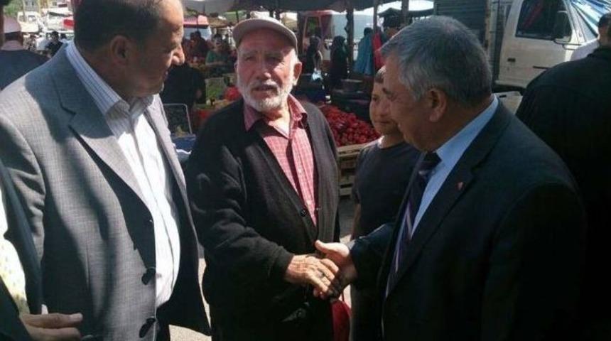 Mhp Develi Adayı Mehmet Mankal&rsquo;dan Pazar Yerine Ziyaret