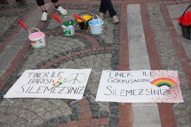 Edirne'de Boya Protestosu