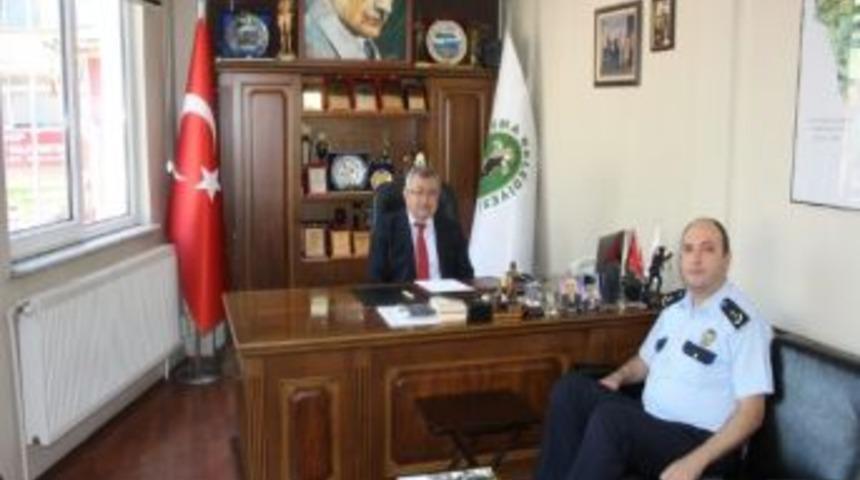 &Ccedil;aycuma İl&ccedil;e Emniyet M&uuml;d&uuml;r&uuml; Biber&rsquo;den Başkan G&uuml;lşen&rsquo;e Ziyaret