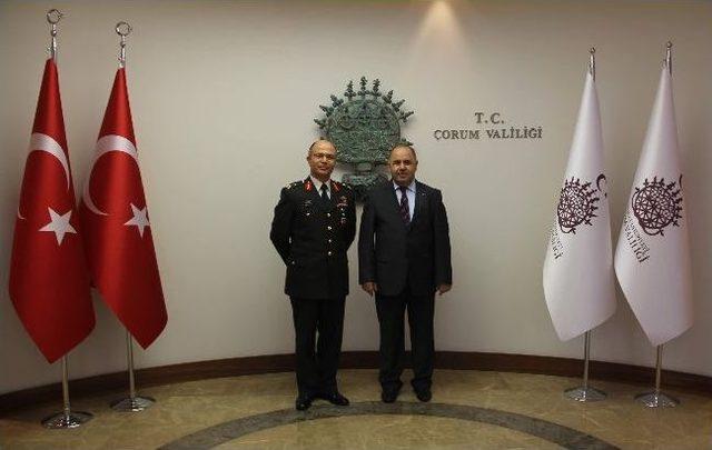 Tuğgeneral İlbaş&rsquo;tan &Ccedil;orum Valiliğine Ziyaret 1