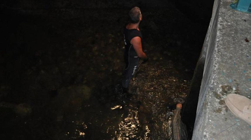 Bafra'da trakt&ouml;r&uuml;yle&nbsp;su kanalına devrildi