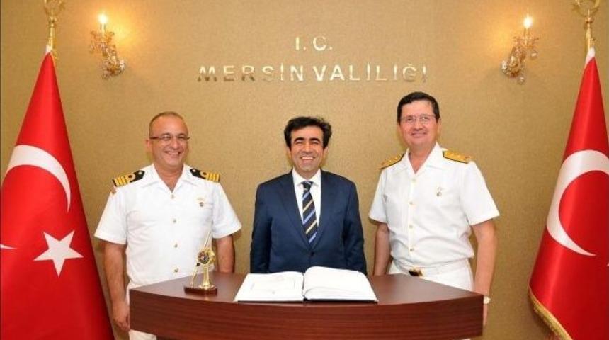 Vali G&uuml;zeloğlu T&uuml;mamiral Adnan &Ouml;zbal'ı Kabul Etti