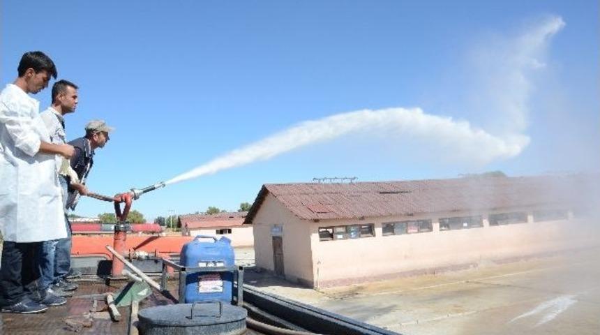 Elbistan Hayvan Borsası Dezenfekte Edildi