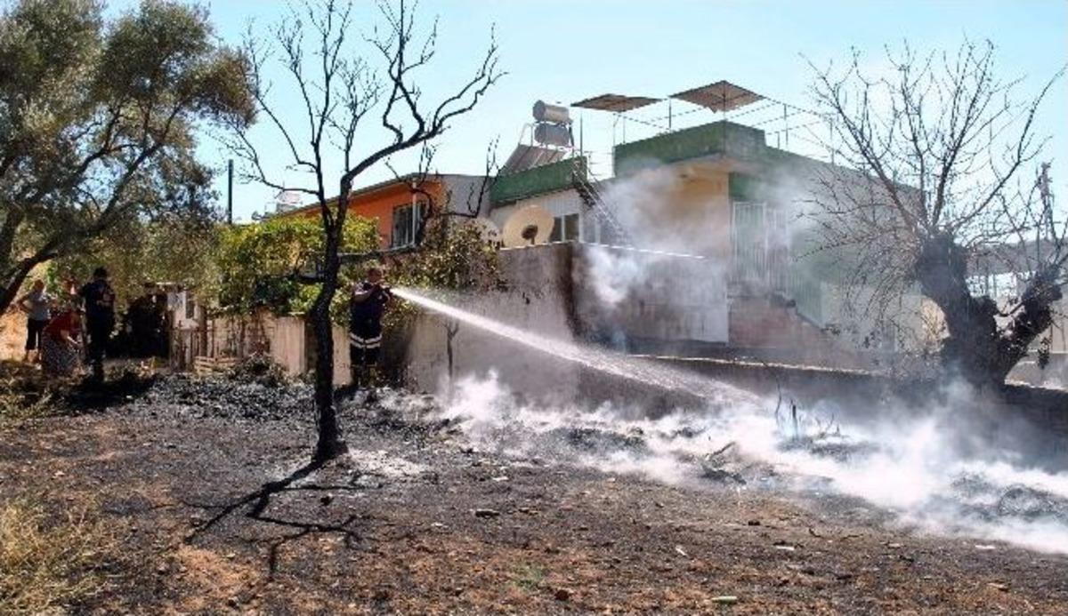 Duvarı Aşan Alevler Binaya Ulaşamadan S&ouml;nd&uuml;r&uuml;ld&uuml;