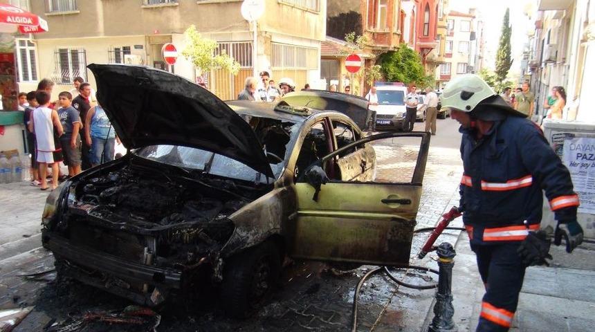 LPG'li taksi alev topuna d&ouml;nd&uuml;