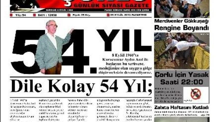 &Ccedil;orlu Gazetesinin 54. Kuruluş Yıl D&ouml;n&uuml;m&uuml;