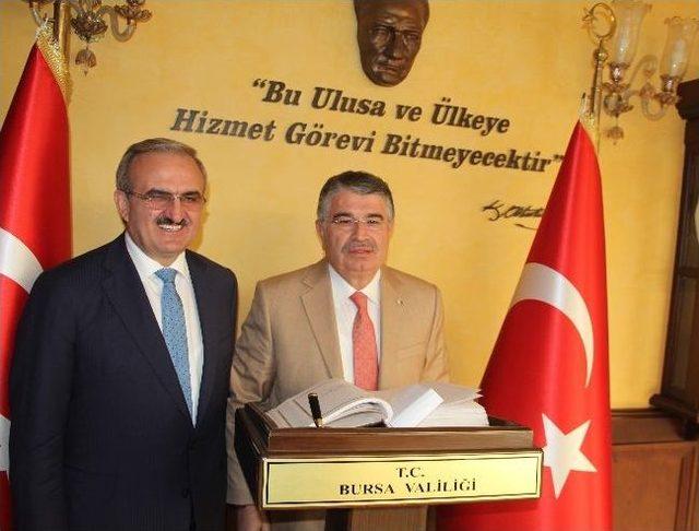 Eski İ&ccedil;işleri Bakanı Şahin&rsquo;den Bursa Valisine Ziyaret 2