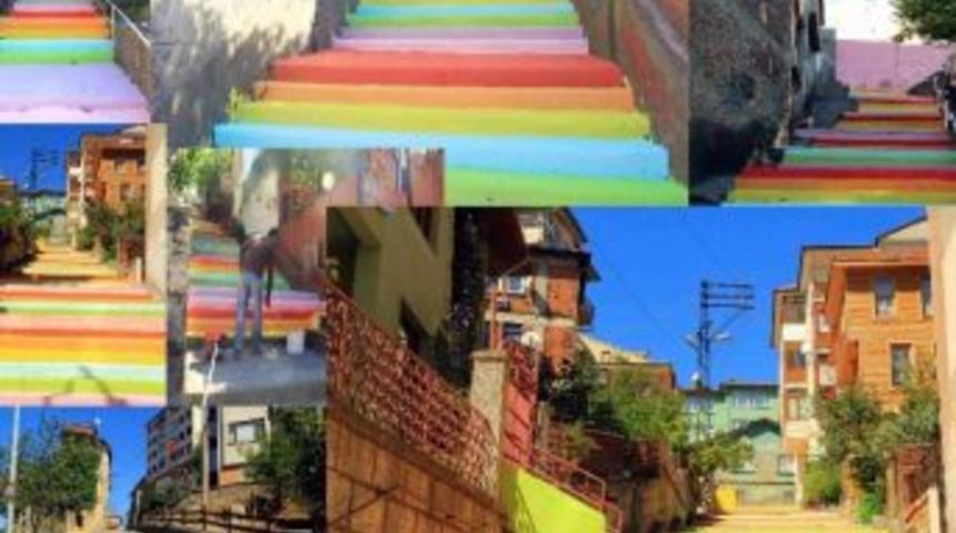 Bartın'da Merdivenler Rengarenk